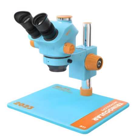 Microscope Trinoculaire 1X CTV - Bleu Orange RELIFE RL-M5T-B11