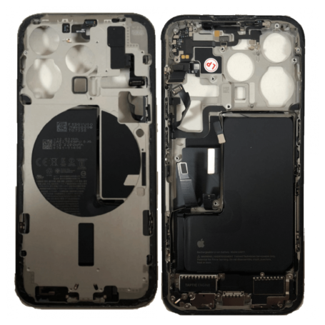 Chassis Arrière iPhone 15 Pro sans Vitre Arrière avec Batterie Titane Blanc eSIM US (Origine Demonté) Grade A