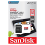 Carte Mémoire Micro SD SanDisk Ultra 32 Go Classe A1 jusqu'à 98 Mo/s + Adaptateur SD