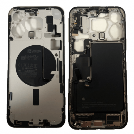 Chassis iPhone 15 Pro Max sans Vitre Arrière avec Batterie Titane Noir (Origine Demonté) Grade A