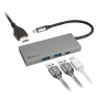 Adaptateur NGS Wonder Dock 4 PRO USB-C  Multi Port 4 En1 - Gris