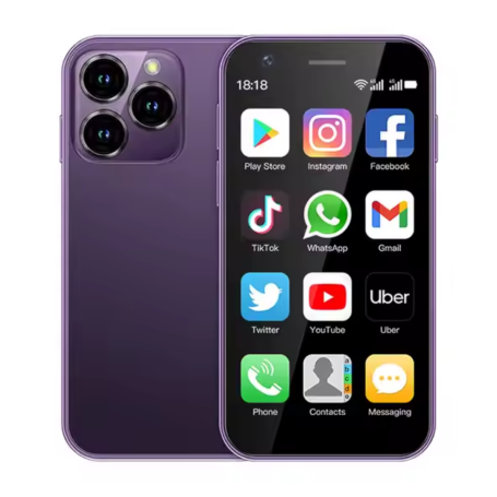 Mini Smartphone XS15 - 3G, 2 Go/16 Go, Écran 3.0" - Violet - Neuf