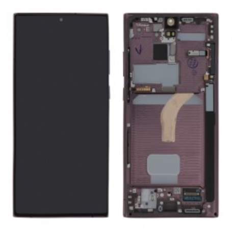 Samsung Galaxy S22 Ultra Screen (S908B) Purple + Chassis (Original Disassembled) - Grade A