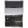 Apple MacBook Pro 16″ Silver A2141 Complete Chassis - Chassis + Battery + QWERTY Keyboard - Grade A