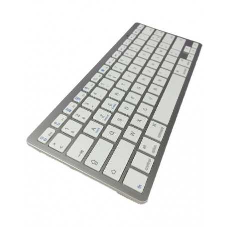 Ultra Slim French AZERTY Bluetooth Keyboard - Silver