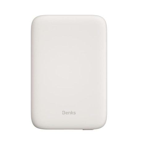 Benks MagSafe - Wireless Charger - Magnetic Power Bank 5000mAh - White