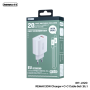 Kit Chargeur 20W USB / Type-C avec Câble Type-C / Type-C REMAX Kiddy Series RP-U120 - EU - Blanc