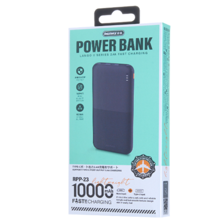 REMAX Lango II series 2.4A perfect for business trips Power Bank 10000mAh RPP-23 - Black