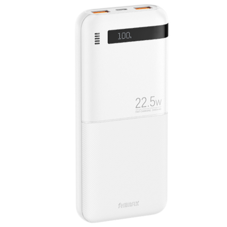 REMAX Piloteer Series 20W+22.5W Fast Charging and airplane friendly Power bank 10000mAh RPP-71- White