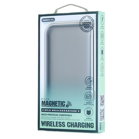 REMAX Magnetic 15W wireless charging and ultra-thin design Power bank 10000mAh RPP-D2 - Beige