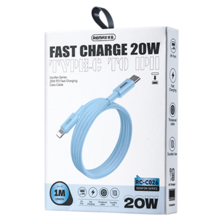 Câble Type-C / Lightning Charge Rapide 20W 1M REMAX Dofon Series RC-C026 - Bleu