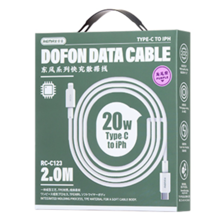 REMAX Type-C / Lightning Fast Charging Data Cable 20W 2M Dofon Series RC-C123 - Purple