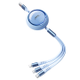 REMAX 3 in 1 Aluminum Alloy Cable USB/ Lightning/ Type-C/ Micro Quick Charge 15W Linon Series RC-C033 - Blue