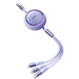 Câble 3 en 1 en alliage d'alluminium USB/ lightning/ Type-C/ Micro Charge rapide 15W REMAX Linon Series RC-C033 - Violet