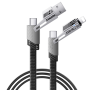 REMAX 65W Multi Functional Zinc Alloy Braided Data Cable strong and durable RC-C189 - Black