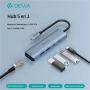 DEVIA USB*2 5 in 1 Type-C HUB + PD 3.0 + RJ45