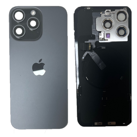 Vitre Cache Arrière iPhone 16 Pro Titane Noir (Original Démonté) - Grade A