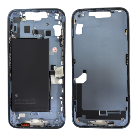 Châssis iPhone 14 Plus Bleu avec Batterie sans Vitre Arrière sans Connecteur de Charge (Origine Demonté) Grade A