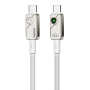 REMAX Swift C36 Type-C / Type-C Aluminium Alloy Braided Fast Charging Data Cable 65W 1.2M - White