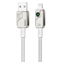 Câble de données USB / Lightning en Alliage d'aluminium tressé avec Charge Rapide 3A 1.2M REMAX Swift C32 - Blanc