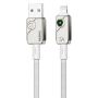 REMAX Swift C32 3A Fast Charging Braided Aluminum Alloy USB/Lightning Cable - 1.2M - White