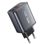 67W GaN Fast Charger with Digital Display - USB / Type-C REMAX U2-AC67W - Silver