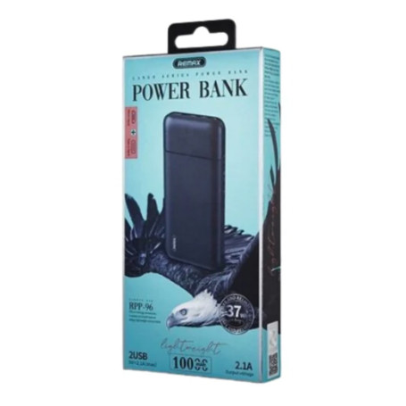 Power Bank 10000mAh - REMAX RPP-96 Lango Series - Black