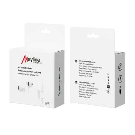 Écouteurs, Casque Audio - Ecouteurs Kit Main Libre Lightning Connexion Directe (Mayline), prix de gros.
