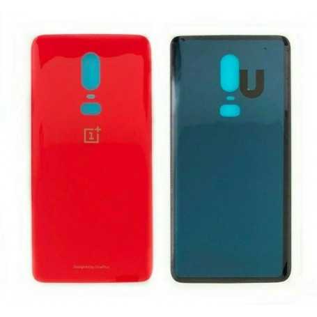 Vitre arrière OnePlus 6 Rouge + Adhesif